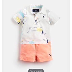 Joules polo shirt and short set 6-9m